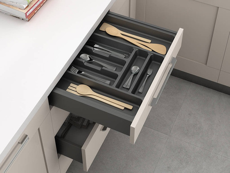 Wkład na sztućce do szuflady Optima 90x50 Szary antracyt wymiar 822x475mm