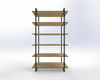 Stalowy stelaż do szafki czarny wysokość 1790 mm Ladder w zestawie z 6 dębowymi półkami  