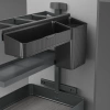 Wysuwany wózek z koszykami i akcesoriami Harmony z cichym domykaniem, Moduł o moduł 400mm, Stal i Drewno, Szary antracytowy