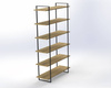 Stalowy stelaż do szafki czarny wysokość 1790 mm Ladder w zestawie z 6 dębowymi półkami  