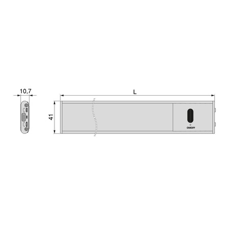 Lampa ścienna LED Kaus ładowana przez USB z czujnikiem ruchu, L 600 mm Anodowany mat