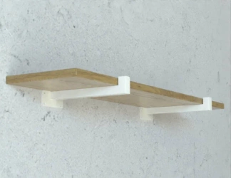 Półka drewniana dębowa 50x20x2cm w zestawie z białym uchwytem Shelf