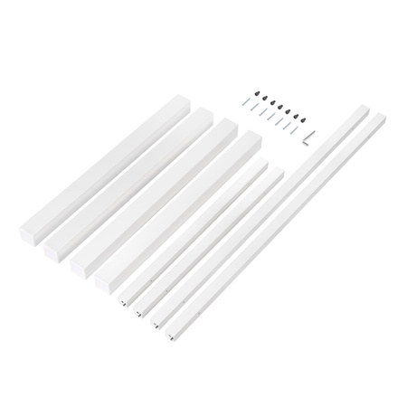 Stół 125cm x 85cm wysokości 74cm dębowy blat lakierowany w mat nogi białe aluminium.