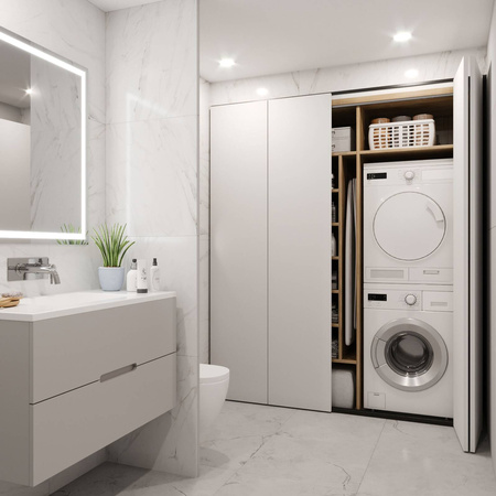 Zestaw systemu Twofold do 2 drzwi podwieszanych i składanych (4 skrzydła) bez dolnej prowadnicy o długości 2,35m Emuca