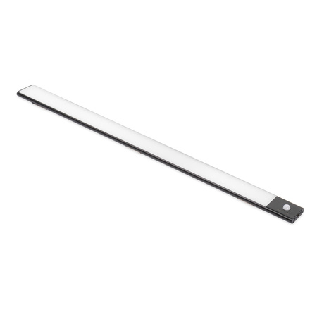 Półka drewniana dębowa 100x30x4cm w zestawie z lampą LED Kaus 60 cm z czujnikiem ruchu Czarny