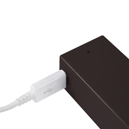 Drążek ubraniowy z LED 708 mm Emuca, z czujnikiem ruchu, Mokka