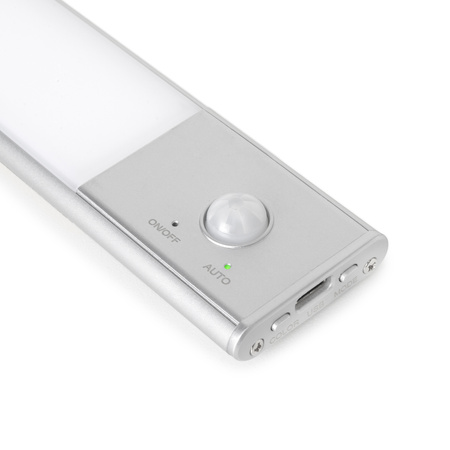Lampa ścienna LED Kaus ładowana przez USB z czujnikiem ruchu, L 400 mm Anodowany mat