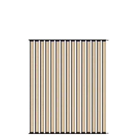 Ścianka ruchoma o szerokości 1440mm i wysokości 1730mm System aluminiowy czarny i 15 desek sosnowych surowych