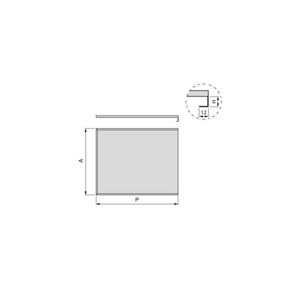 Panel ochronny do dna szafki, płyta 18 mm, moduł 600 mm, 564x510 mm, Plastik i Aluminium