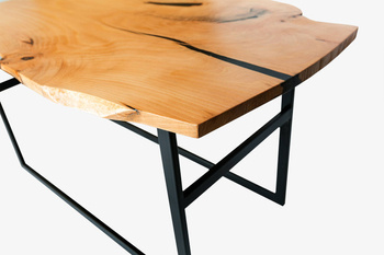 Modrzew nowoczesna ława drewniana