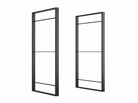 Stalowy stelaż do szafki czarny wysokość 830 mm Ladder w zestawie z 3 dębowymi półkami  