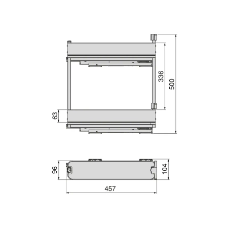 Wysuwany stojak na butelki Harmony cichy domy, Moduł 150mm, Stal i Drewno, Szary antracytowy