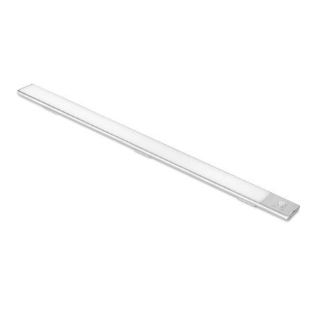 Półka drewniana dębowa 80x30x4cm w zestawie z lampą LED Kaus 60 cm z czujnikiem ruchu Anodyzowany mat