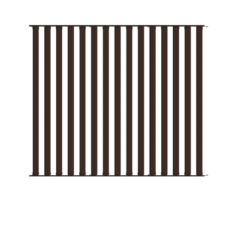 Żaluzja wykonana z aluminium o wymiarach 144cm x 123cm brąz