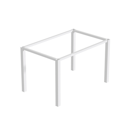 Stół 125cm x 85cm wysokości 74cm dębowy blat lakierowany w mat nogi białe aluminium.