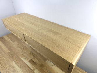 Konsola dębowa 1200x340x140 dębowa lita lakier mat