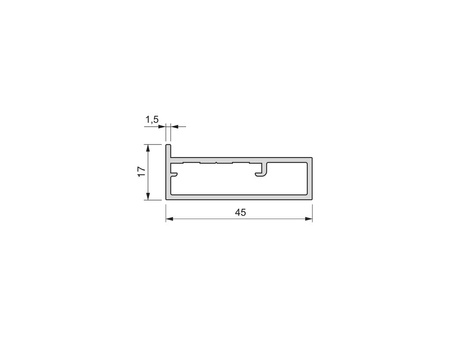 Profil do wykonania drzwi szafy Plus 4 (14+4), 2,35 m, Anodowany mat, Aluminium