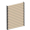 Ścianka ruchoma o szerokości 1530mm i wysokości 1440mm System aluminiowy antracyt i 15 desek sosnowych surowych