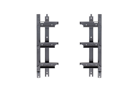 Aluminiowy antracytowy kpl. uchwytów w zestawie z 3 ruchomymi deskami o długości 220 cm montowanych w pionie lub poziomie na listwie z możliwością łączenia o długości 28,8 cm