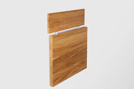 Stół składany dębowy 60 cm x 50 cm lakier mat, czarny wspornik