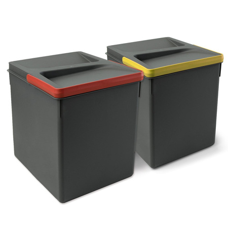 Kosze na śmieci o wysokości 216 mm 2x12L + wkład pod kosze M60 Emuca