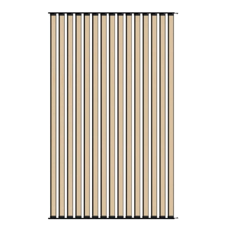 Ścianka ruchoma o szerokości 1440mm i wysokości 2330mm System aluminiowy czarny i 15 desek sosnowych surowych
