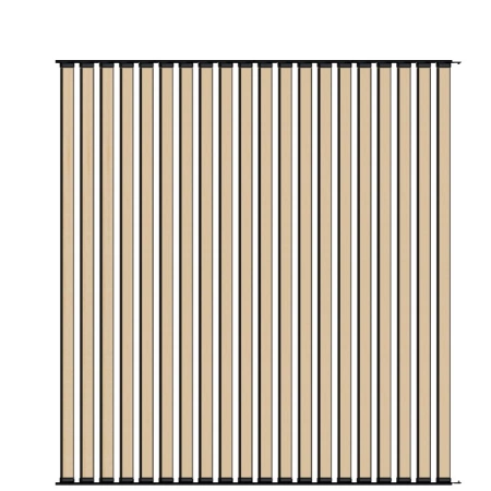 Ścianka ruchoma o szerokości 1920mm i wysokości 2030mm System aluminiowy czarny i 20 desek sosnowych surowych