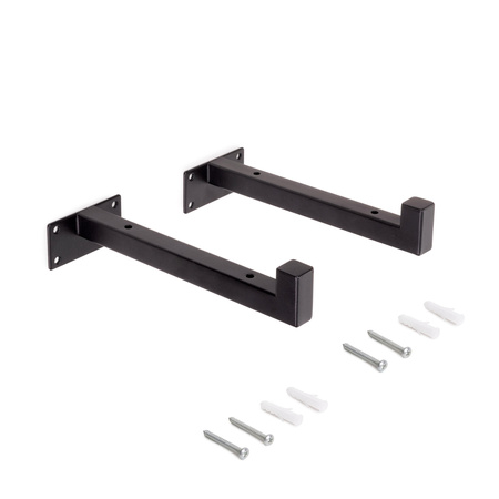 Półka drewniana dębowa 60x20x2cm w zestawie z czarnym uchwytem Shelf
