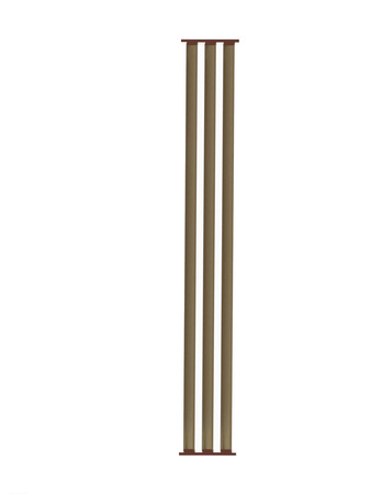 Aluminiowy brązowy kpl. uchwytów w zestawie z 3 ruchomymi deskami o długości 170 cm montowanych w pionie lub poziomie na listwie z możliwością łączenia o długości 28,8 cm