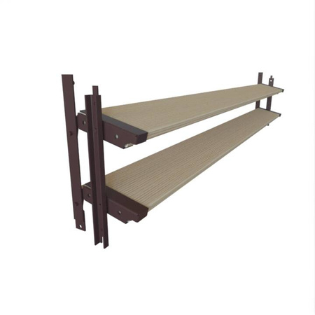 Aluminiowy brązowy kpl. uchwytów w zestawie z 2 ruchomymi deskami o długości 150 cm montowanych w pionie lub poziomie na listwie z możliwością łączenia o długości 19,2 cm