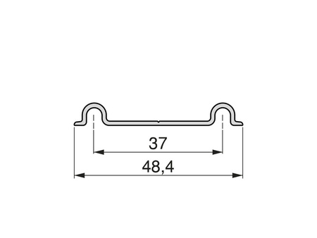 Szyna dolna Placard 74 Klasyczne do drzwi przesuwnych o długości 3,9m, cięty na 2x195cm długości, Aluminium, Anodowany mat