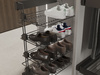 Wysuwana półka na buty do szafy typu Quartz i garderoby typu walk-in, Prawy, Stal, Tytanowy