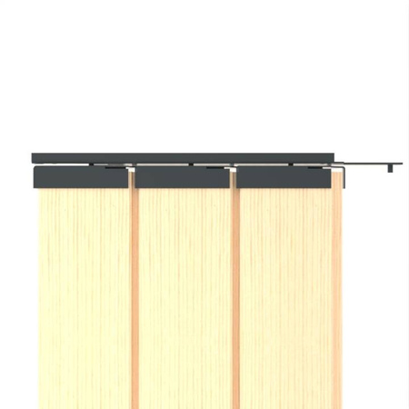 Aluminiowy antracytowy kpl. uchwytów w zestawie z 3 ruchomymi deskami o długości 220 cm montowanych w pionie lub poziomie na listwie z możliwością łączenia o długości 28,8 cm