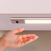 Półka drewniana dębowa 40x25x4cm w zestawie z lampą LED Kaus 24 cm z czujnikiem zbliżeniowym Anodyzowany mat