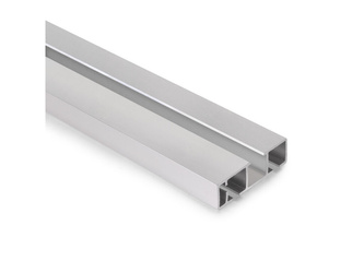 Tor górny do drzwi przesuwnych Flow do montażu natynkowego o długości 2,35m, cięty na 1,95m + reszta długości, Aluminium, Anodowany mat