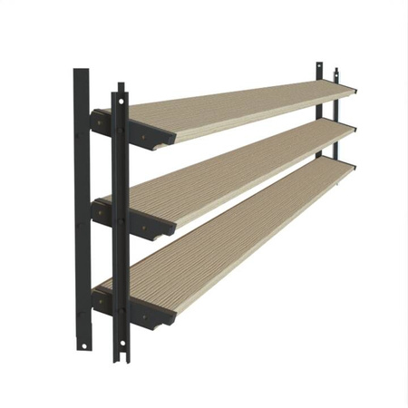 Aluminiowy antracytowy kpl. uchwytów w zestawie z 3 ruchomymi deskami o długości 130 cm montowanych w pionie lub poziomie na listwie z możliwością łączenia o długości 28,8 cm