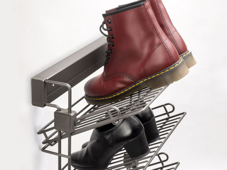 Wysuwana półka na buty do szafy typu Quartz i garderoby typu walk-in, Prawy, Stal, Tytanowy