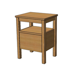 Szafka nocna jedna szuflada dąb lity o szerokości 45cm głękokości 37cm i wysokości 60cm