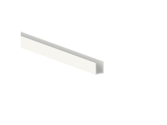 Profil do drzwi przesuwnych Placard U10x16, 2.35m cięty na 1,95m + reszta długości, Aluminium, Malowane na biało