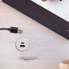 Złącze USB Plugy do wbudowania w meble w kolorze malowanego aluminium 1 x USB-A (18 W), 1 x USB-C (20 W)