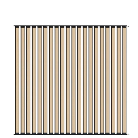 Ścianka ruchoma o szerokości 1920mm i wysokości 1830mm System aluminiowy czarny i 20 desek sosnowych surowych