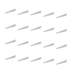 Zestaw 20 wsporników do półek drewnianych Jagmet, rozstaw profili 32 mm, długość 370 mm, Stal, Biały