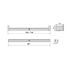Drążek ubraniowy z LED 708 mm Emuca, z czujnikiem ruchu, Mokka