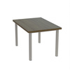 Stół 125cm x 85cm wysokości 74cm dębowy blat lakierowany w mat nogi białe aluminium.