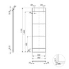 Stalowy stelaż do szafki czarny wysokość 1150 mm Ladder w zestawie z 4 dębowymi półkami  