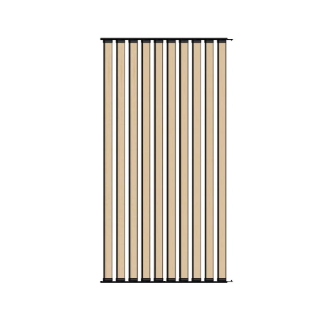 Ścianka ruchoma o szerokości 960mm i wysokości 1830mm System aluminiowy czarny i 10 desek sosnowych surowych