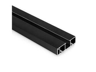 Tor górny do drzwi przesuwnych Flow do montażu natynkowego o długości 3,9m, cięty na 2,9m + reszta długości, Aluminium, Czarny