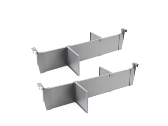 Zestaw akcesoriów do podziału szuflad wewnętrznych, szerokość 600 mm szary malowane aluminium Emuca