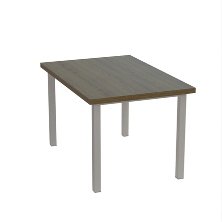 Stół 125cm x 85cm wysokości 74cm dębowy blat lakierowany w mat nogi białe aluminium.