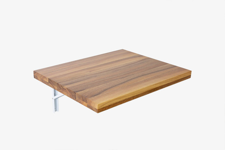 Stolik z litego drewna orzechowego 60 cm x 50 cm lakier mat, czarny wspornik